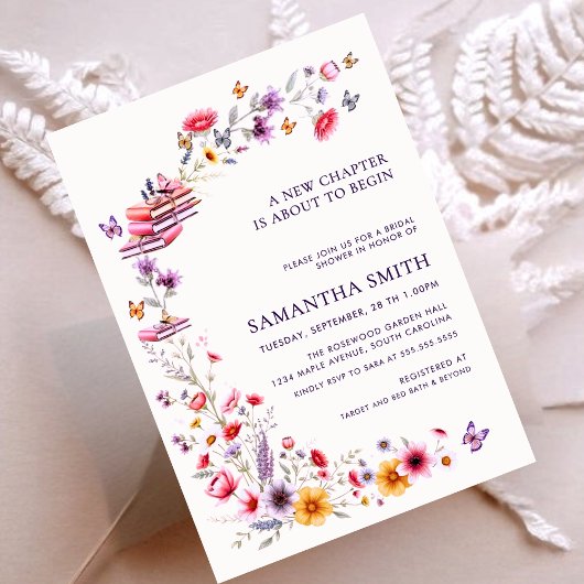 Invitation Lavender Wildflower New Chapter Bridal Shower