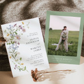 Invitation Lavender Wildflower Spray Refined Wedding