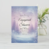 Invitation Lavender Winter Snowfall Fiançailles douche (Debout devant)