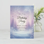 Invitation Lavender Winter Snowfall Serenade Anniversaire (Debout devant)