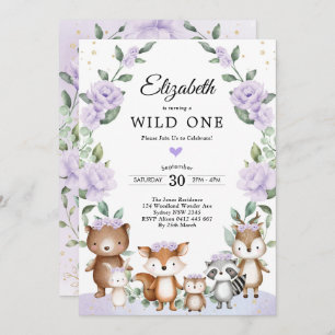 Invitation Lavender Woodland Floral Greenerife Anniversaire