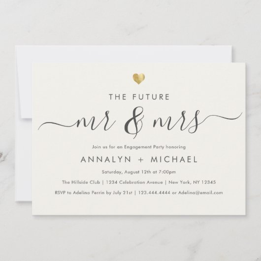 Invitation L'avenir de l'ivoire moderne M. et Mme Engagement  (Devant)