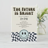 Invitation L'avenir est Bright Retro fête de graduation (Debout devant)