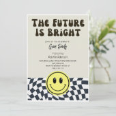 Invitation L'avenir est Bright Retro fête de graduation (Debout devant)