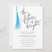 Invitation L'Avenir Est Bright Sky Blue Graduation Party (Devant)