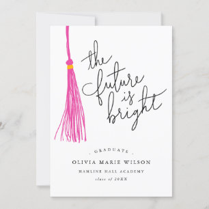 Invitation L'Avenir Est Une Citation Lumineuse Pink Tassel Gr
