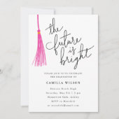 Invitation L'Avenir Est Une Fête De Graduation De Tassel Rose (Devant)