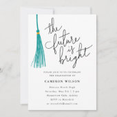 Invitation L'Avenir Est Une Fête De Graduation Green Tassel (Devant)