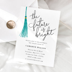 Invitation L'Avenir Est Une Fête De Graduation Green Tassel
