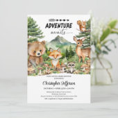 Invitation L'aventure attend Bois Animaux Forêt Douche (Debout devant)