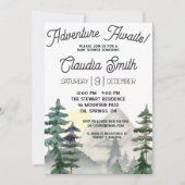 Invitation L'aventure attend ! Célébration de bébé Montagnes (Devant)