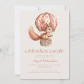 Invitation L'aventure Attend Douce Écureuil Fête de Naissance (Devant)