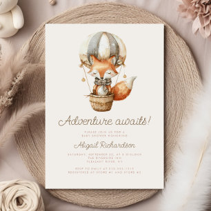 Invitation L'aventure Attend Douce Renarde Fête Prénatale Bal