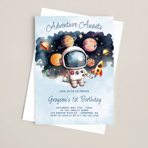 Invitation L'aventure Attend Espace Extérieur 1er Anniversair