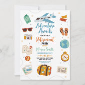 Invitation L'aventure Attend Fête de Retraite Vacances (Devant)