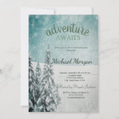 Invitation L'aventure Attend Forêt de Pins Neige Retraite (Devant)