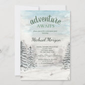 Invitation L'aventure Attend Forêt Neige Retraite (Devant)