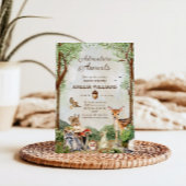 Invitation L'aventure Attend la Fête de Naissance en Forêt de