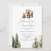 Invitation L'aventure attend le baby shower (Devant)