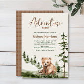 Invitation L'aventure attend le baby shower de l'ours foresti