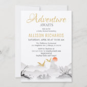 Invitation L'aventure attend le baby shower d'encre coréen de (Devant)