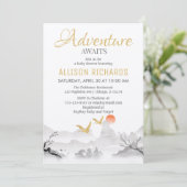 Invitation L'aventure attend le baby shower d'encre coréen de (Debout devant)