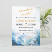 Invitation L'aventure attend le baby shower du paysage de mon (Debout devant)