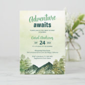 Invitation l'aventure attend le Baby shower Woodland (Debout devant)