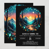 Invitation L'aventure attend les lucioles dans les bois Anniv (Devant / Derrière)