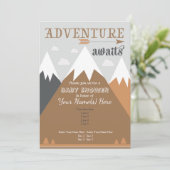 Invitation L'aventure attend l'invitation du Baby shower de m (Debout devant)