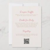 Invitation L'aventure attend l'ours Code QR Fille Baby Shower (Dos)