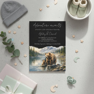 Invitation L'aventure attend l'ours et le bébé Fête prénatale