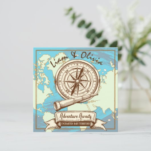 Invitation L'aventure attend Nautical| Voyage Rustique (Debout devant)