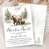 Invitation L'aventure Attend Ours Fête de Bébé en Forêt