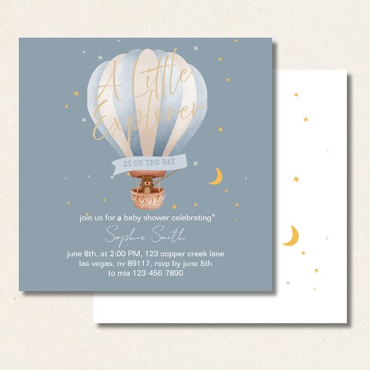 Invitation L'aventure Attend Ourson Mignon et Fantaisiste