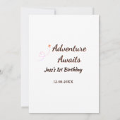 Invitation L'aventure attend planificateur de date de nom d'a (Dos)