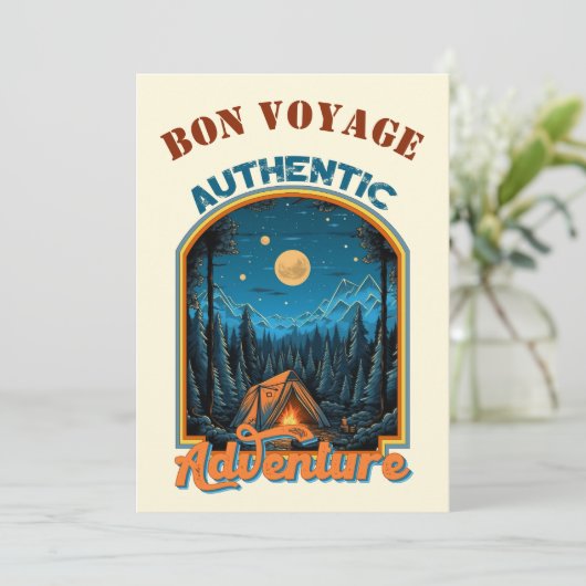 Invitation L'aventure attend sur mesure Bon Voyage Card (Debout devant)