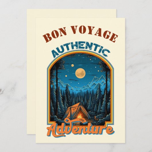 Invitation L'aventure attend sur mesure Bon Voyage Card (Devant / Derrière)