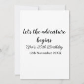 Invitation l'aventure commence 20 ans nom à ajouter d (Dos)