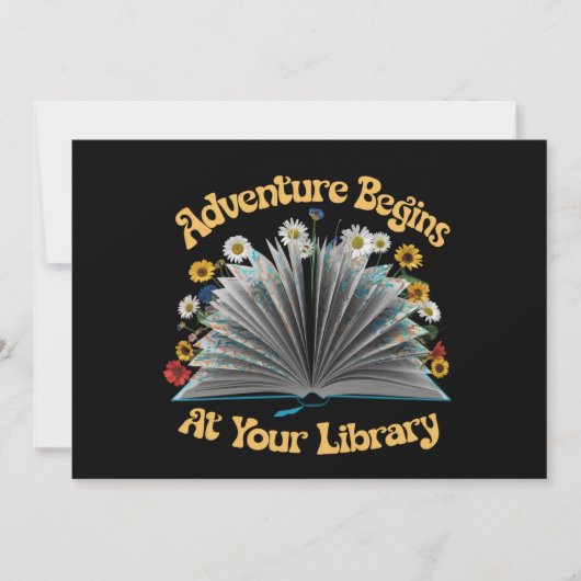 Invitation L'aventure commence à la bibliothèque Lecture esti (Devant)