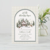 Invitation L'aventure Commence Archi Gingham Baby Shower (Debout devant)
