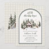 Invitation L'aventure Commence Archi Gingham Baby Shower (Devant / Derrière)