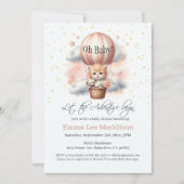 Invitation L'aventure commence Baby Kitten Hot Air Balloon (Devant)