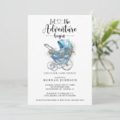 Invitation L'aventure commence Baby shower aquarelle (Debout devant)