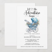 Invitation L'aventure commence Baby shower aquarelle (Devant / Derrière)