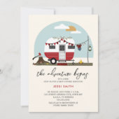 Invitation L'aventure commence Baby shower Camper Lumberjack (Devant)