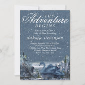 Invitation L'aventure commence | Baby shower Rustique Snowy B (Devant)