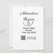Invitation L'aventure commence bébé douche scannez code QR cœ (Dos)