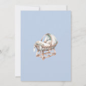 Invitation L'aventure commence Boho bébé garçon douche bleu (Dos)