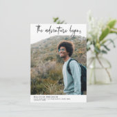 Invitation L'aventure commence Brush Stroke Photo Graduation (Debout devant)